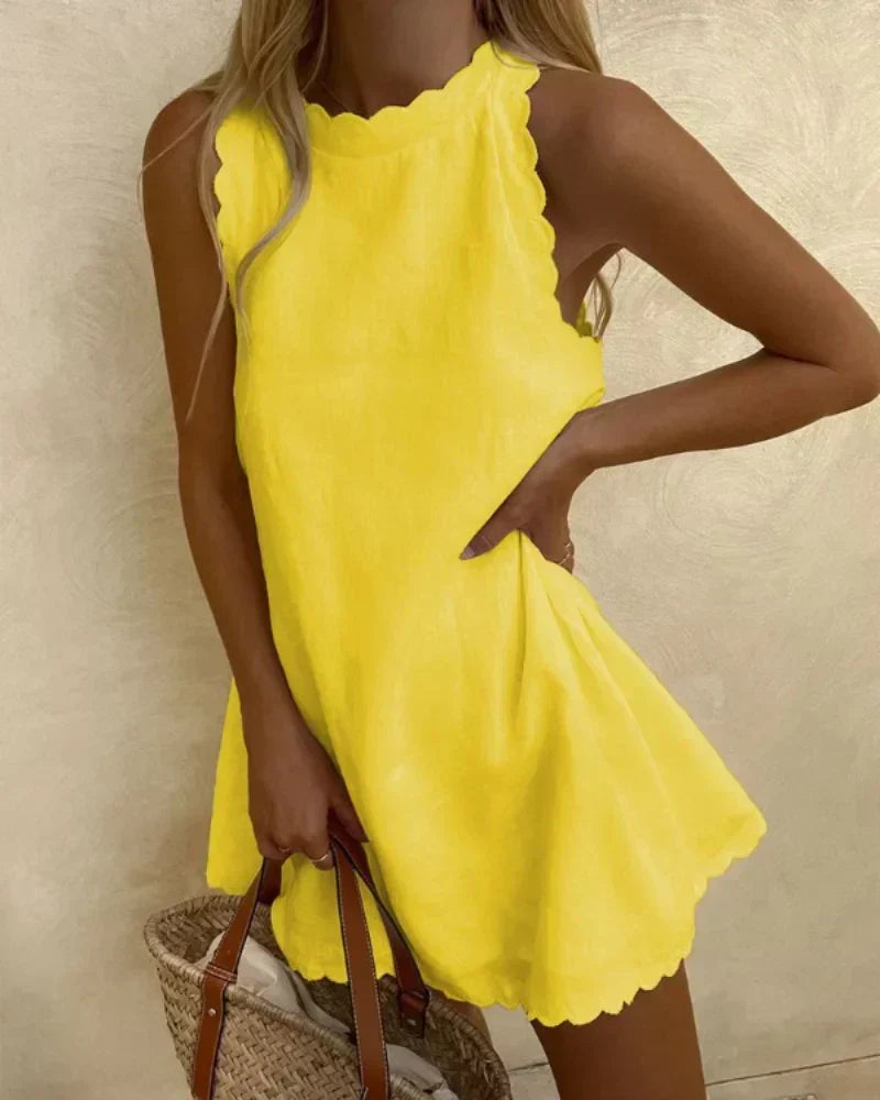Odalys Short Summer Dress for Women – Light Sleeveless Design for Casual and Beach Outfits