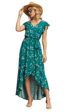 Gertrude Dress for Women – Floral V-Neck Wrap, Flowy Maxi Cut & Asymmetric Hem, Summer