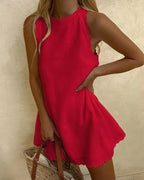 Odalys Short Summer Dress for Women – Light Sleeveless Design for Casual and Beach Outfits