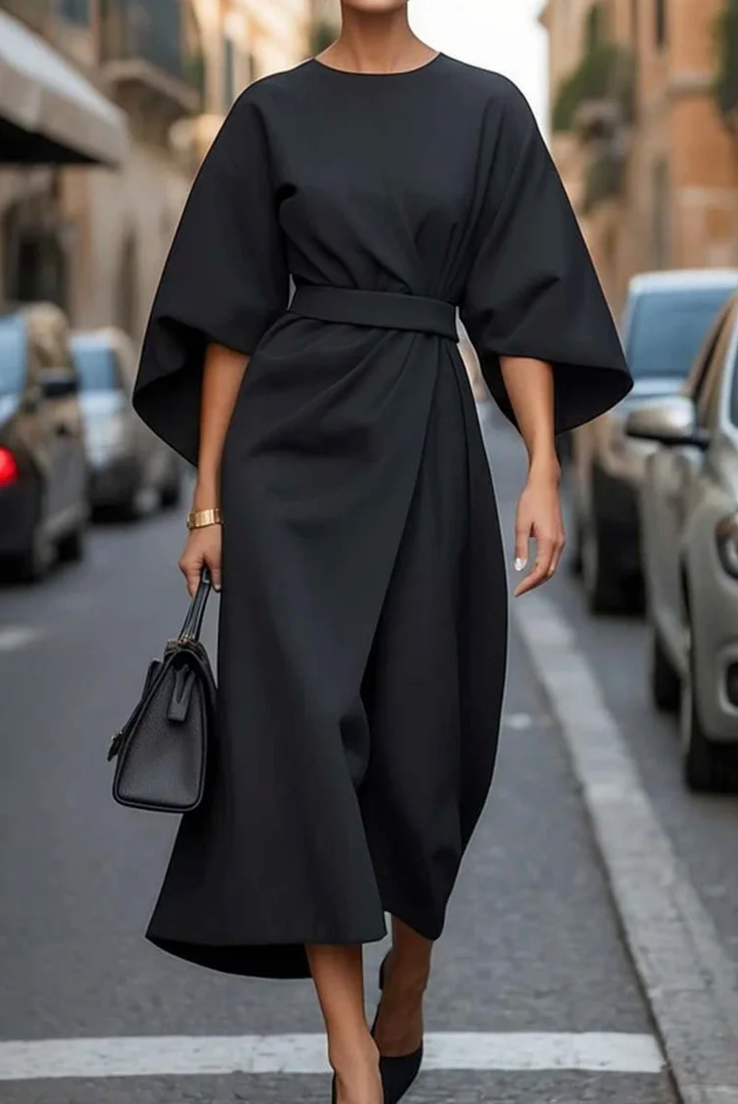 Louise Elegant Dress for Women – Feminine Design with Lantern Sleeves & Adjustable Fitted Cut