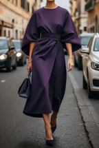 Louise Elegant Dress for Women – Feminine Design with Lantern Sleeves & Adjustable Fitted Cut