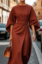 Louise Elegant Dress for Women – Feminine Design with Lantern Sleeves & Adjustable Fitted Cut