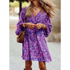 Blessy Boho Dress for Women – Flowy Long Dress with Light Sleeves & Casual Summer Style