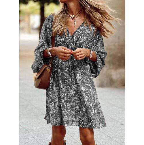Blessy Boho Dress for Women – Flowy Long Dress with Light Sleeves & Casual Summer Style