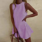 Odalys Short Summer Dress for Women – Light Sleeveless Design for Casual and Beach Outfits