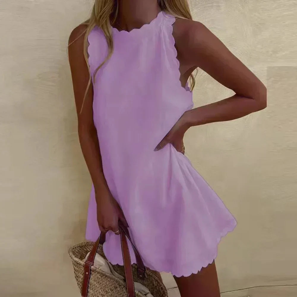 Odalys Short Summer Dress for Women – Light Sleeveless Design for Casual and Beach Outfits