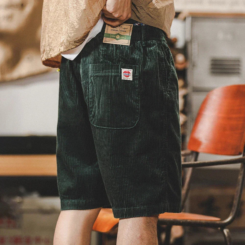 Keith Corduroy Shorts for Men – Adjustable Summer Shorts in Soft Cotton with Comfortable Cut