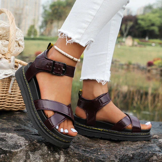 Glenda Platform Sandals for Women – Chic Sandals with Adjustable Strap for Elegant Summer