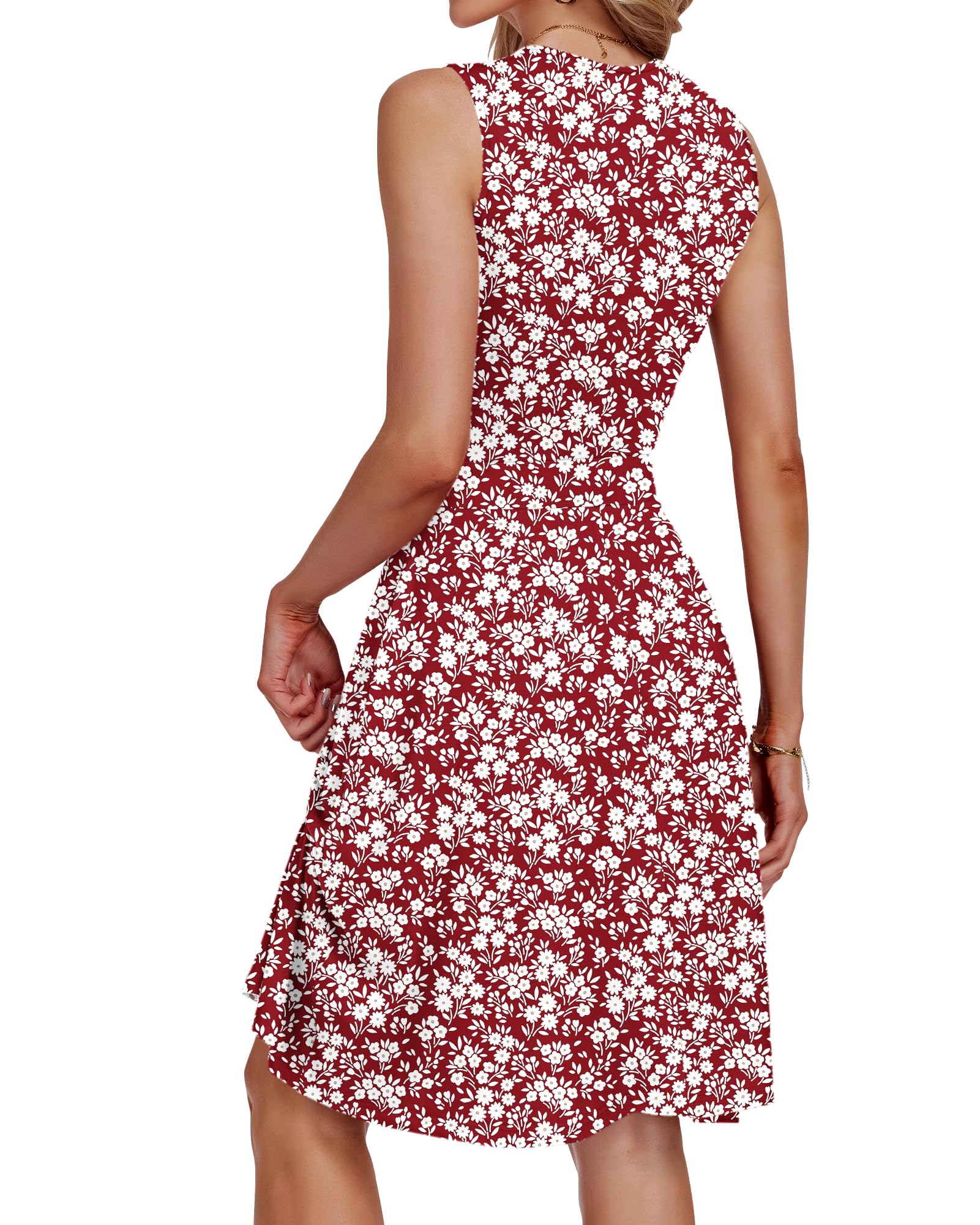 Jessel Dress for Women – Sleeveless Wrap V-Neck, A-Line Cut & Pockets, Knee-Length, Summer