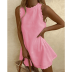 Tosca Midi Dress for Women – Light Summer Dress with Elegant Scalloped Trim & Sleeveless Design