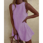 Tosca Midi Dress for Women – Light Summer Dress with Elegant Scalloped Trim & Sleeveless Design