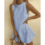 Tosca Midi Dress for Women – Light Summer Dress with Elegant Scalloped Trim & Sleeveless Design