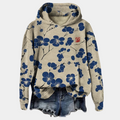 Kaori Floral Hoodie for Women – Soft Cotton Blend, Casual Cut & Breathable Comfort