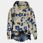 Kaori Floral Hoodie for Women – Soft Cotton Blend, Casual Cut & Breathable Comfort