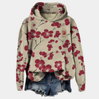 Kaori Floral Hoodie for Women – Soft Cotton Blend, Casual Cut & Breathable Comfort