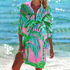 Valencia Classic Shirt Dress for Women – Elegant Trapeze Dress in Summer Colors