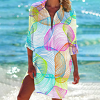 Valencia Classic Shirt Dress for Women – Elegant Trapeze Dress in Summer Colors