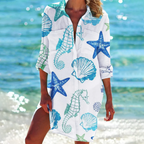 Valencia Classic Shirt Dress for Women – Elegant Trapeze Dress in Summer Colors