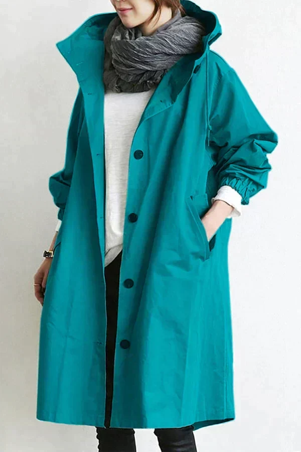 Elizabeth Raincoat for Women – Urban Waterproof Coat with Oversized Breathable Hood