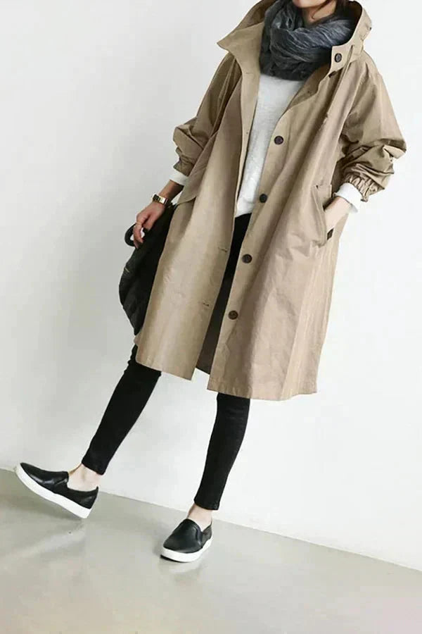 Elizabeth Raincoat for Women – Urban Waterproof Coat with Oversized Breathable Hood