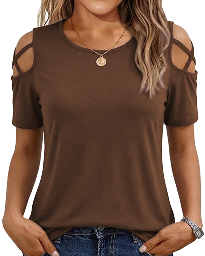 Vina Top for Women – Off-Shoulder Tee, Flowy High-Low Cut & Trendy Summer Style
