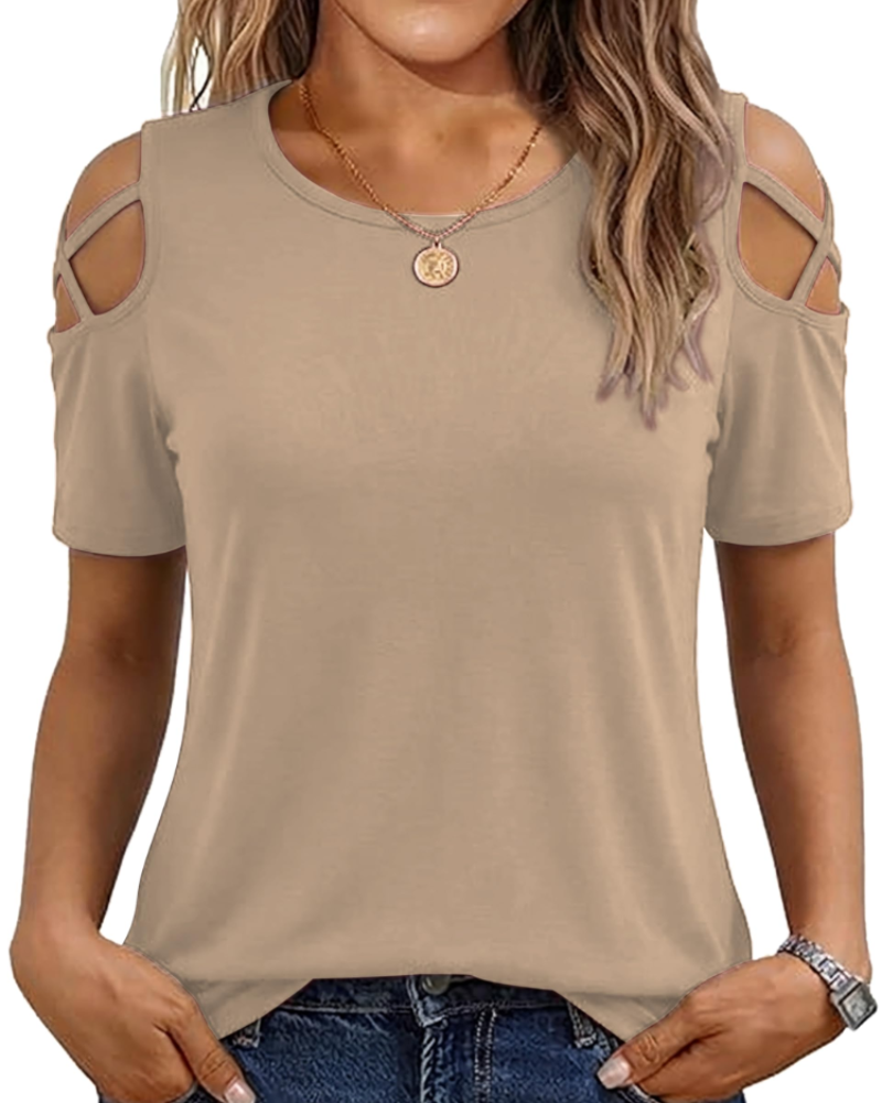 Vina Top for Women – Off-Shoulder Tee, Flowy High-Low Cut & Trendy Summer Style