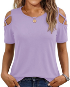 Vina Top for Women – Off-Shoulder Tee, Flowy High-Low Cut & Trendy Summer Style