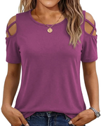 Vina Top for Women – Off-Shoulder Tee, Flowy High-Low Cut & Trendy Summer Style