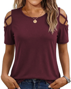 Vina Top for Women – Off-Shoulder Tee, Flowy High-Low Cut & Trendy Summer Style