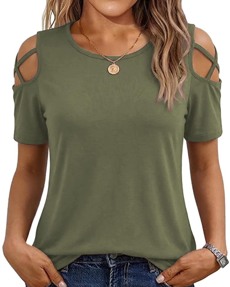 Vina Top for Women – Off-Shoulder Tee, Flowy High-Low Cut & Trendy Summer Style