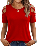 Vina Top for Women – Off-Shoulder Tee, Flowy High-Low Cut & Trendy Summer Style