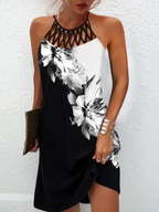 Emily Summer Dress for Women – Halter Dress with Tropical Print & Airy Cut for Beach & Brunch