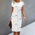 Estelle Chic Dress for Women – Elegant Short-Sleeve Dress for Summer, Modern Look and Comfort