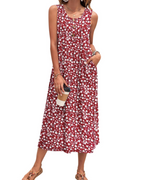 Julia Dress for Women – A-Line Maxi Dress, Sleeveless with Buttons and Pockets, Casual Summer