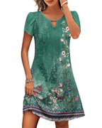 Sendre Dress for Women – Floral T-Shirt Dress, Flowy A-Line with Pockets, Casual Summer