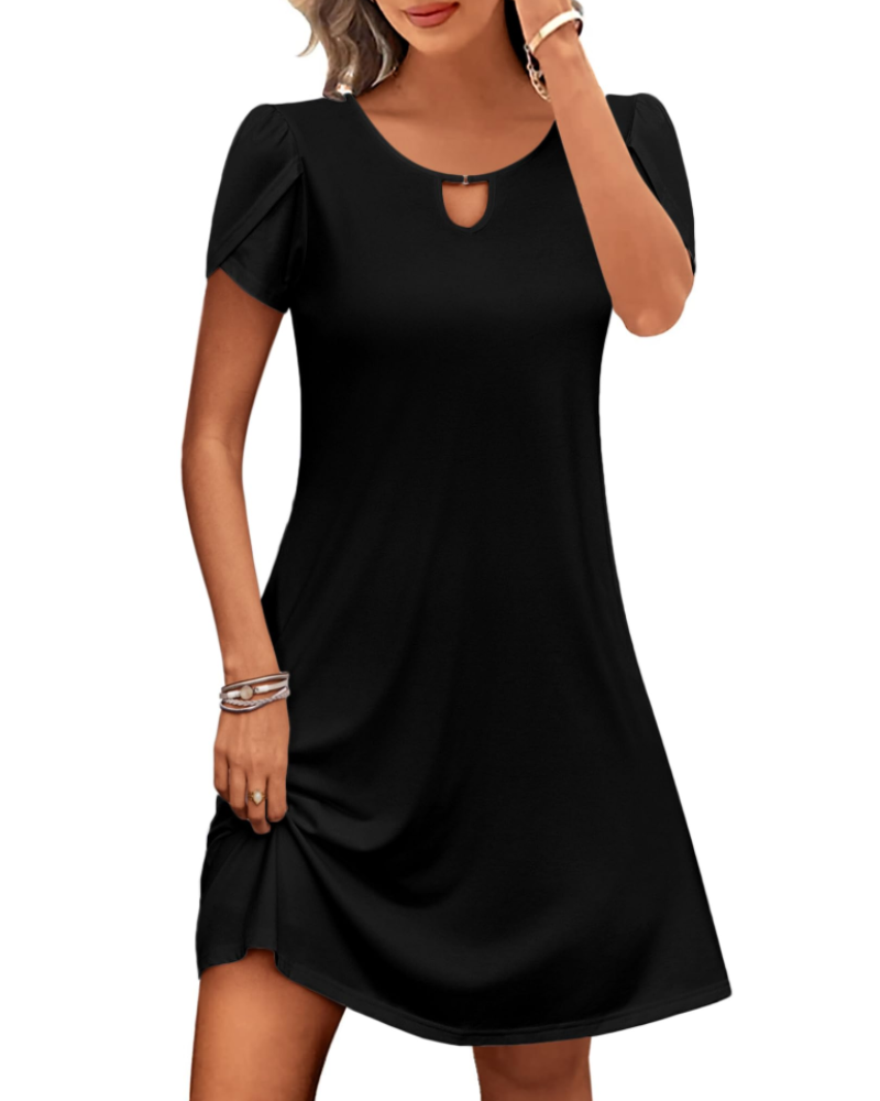 Sendre Dress for Women – Floral T-Shirt Dress, Flowy A-Line with Pockets, Casual Summer