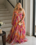 Bellarose Curvy Plus Size Dress for Women – Long Floral Summer Dress, Adjustable Flowy Cut