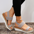 Anna Platform Sandals for Women – Elastic Straps & Comfortable Summer Sandals with Stylish Look