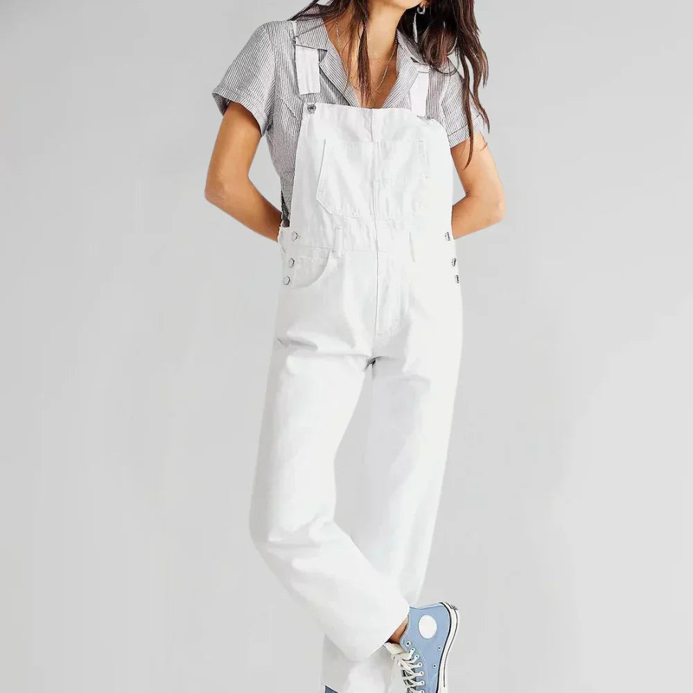 Charlotte Denim Jumpsuit for Women – Elegant and Comfortable, Fitted Cut with Button Placket
