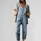Charlotte Denim Jumpsuit for Women – Elegant and Comfortable, Fitted Cut with Button Placket