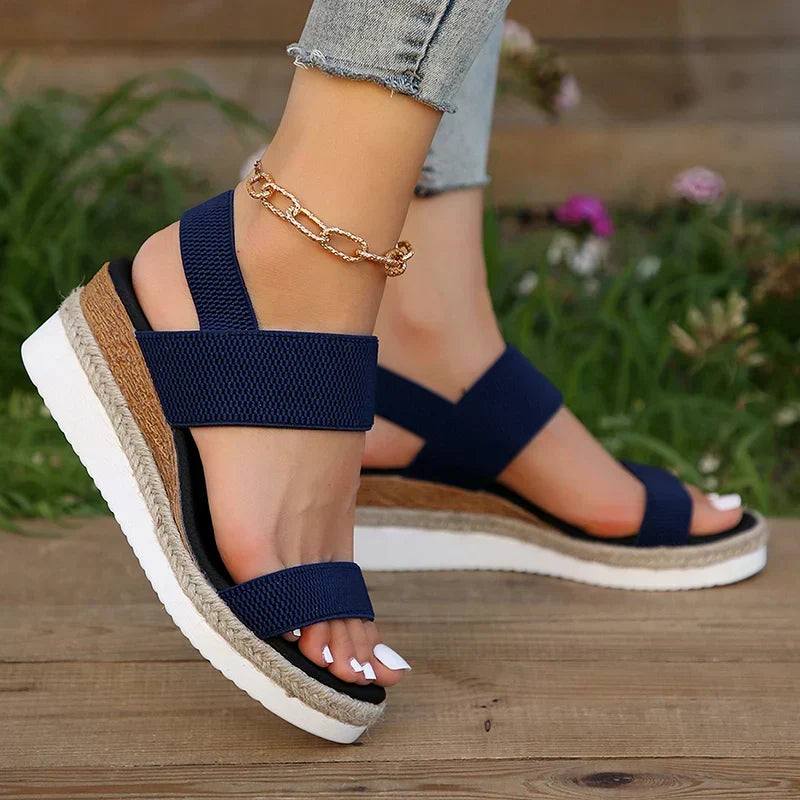 Anna Platform Sandals for Women – Elastic Straps & Comfortable Summer Sandals with Stylish Look