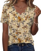 Ziva Top for Women – Wavy V-Neck Blouse, Elegant Flowy Cut & Casual Chic Style