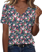 Ziva Top for Women – Wavy V-Neck Blouse, Elegant Flowy Cut & Casual Chic Style
