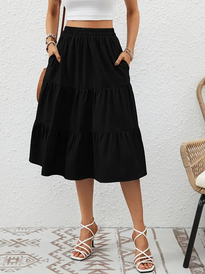 Zia Floral Skirt for Women – A-Line Cut with Pockets, Light for Spring & Summer
