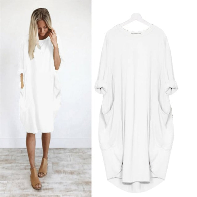 Delaney Summer Dress for Women – Light Fabric, Loose Cut & Chic Round Neck