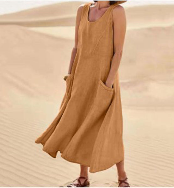 Elise Cotton Dress for Women – Soft, Breathable & Handy Pockets for Everyday Comfort