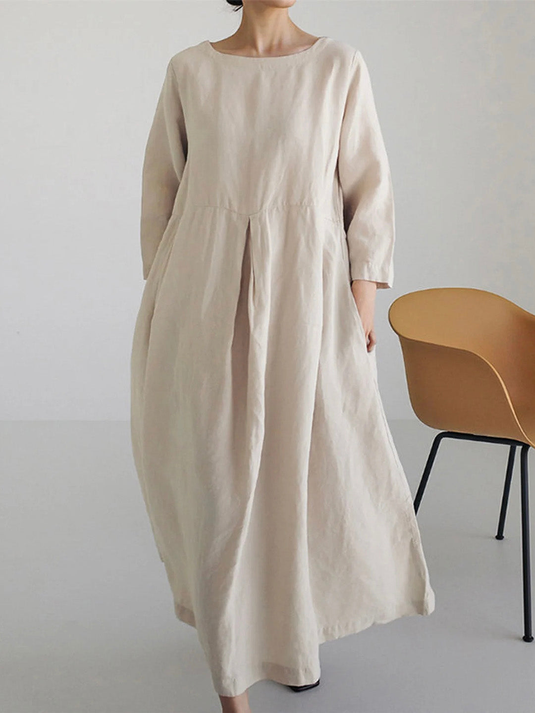 Cielo Long Dress for Women – Light Linen, Natural Comfort & Elegant Minimalist Style