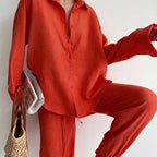 Mei Summer Set for Women – Elegant Two-Piece Linen Set with Loose Cut & Breathable Comfort