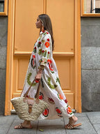 Celia Maxi Dress for Women – Long Cotton Dress with Boho Embroidery & Colorful Details