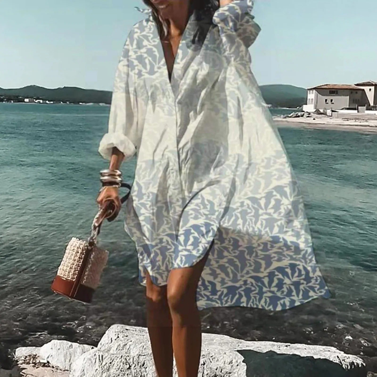 Florence Shirt Dress for Women – Casual Light Linen Dress with Straight Cut & Summer Style